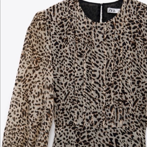 NEW Zara leopard print long sleeve maxi dress - Picture 6 of 9